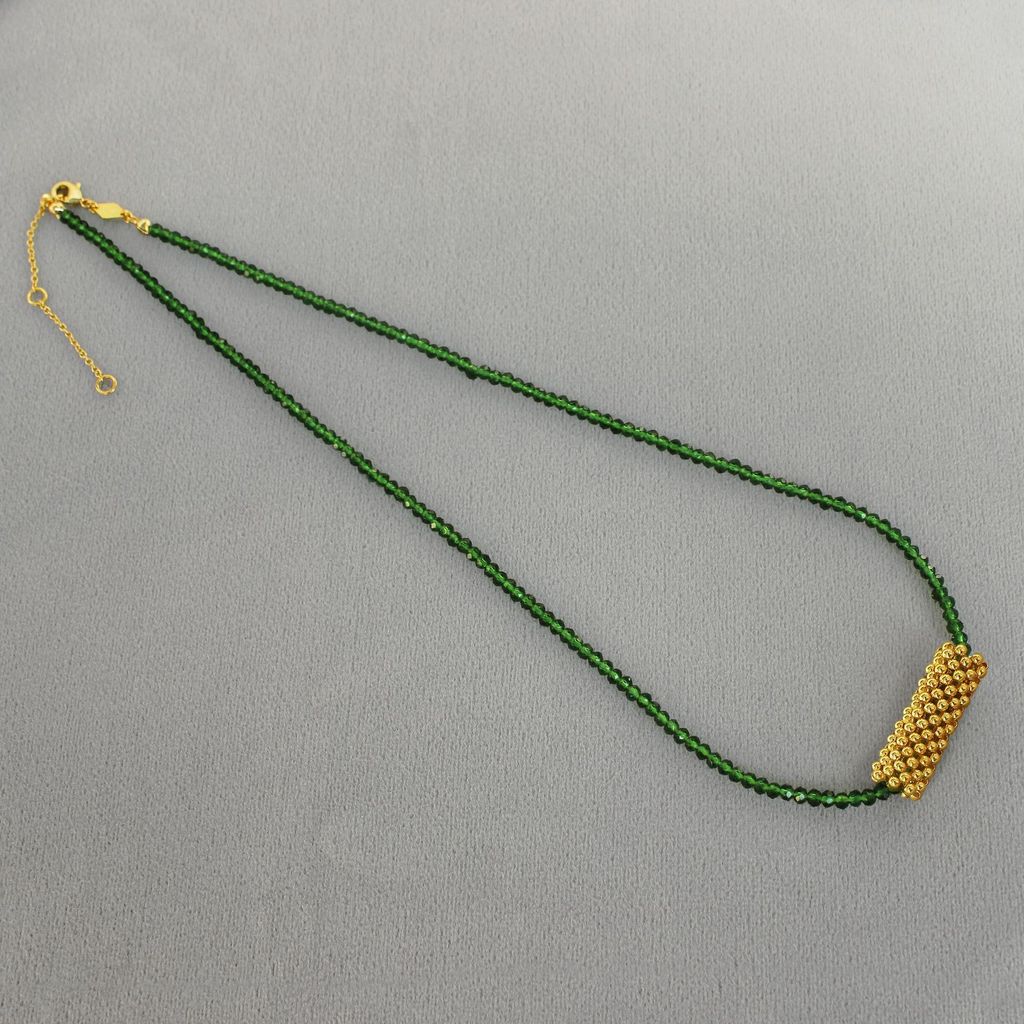 Candy Color Green Beaded Necklace Handmade Simple Commuting Fashion Collarbone Chain