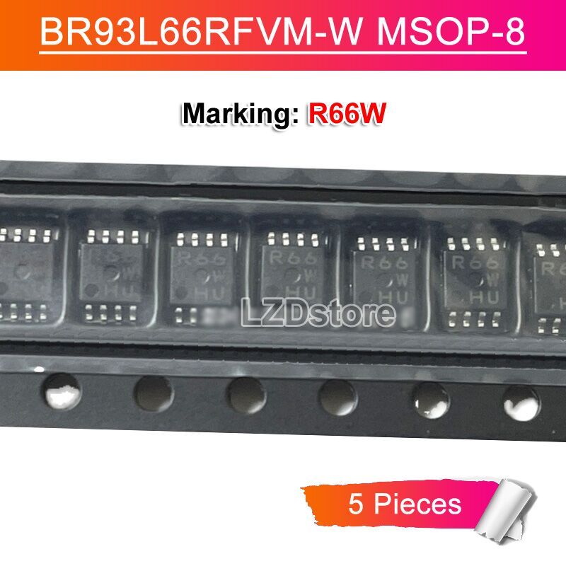 5 Chiếc BR93L66RFVM-W Đánh Dấu R66 R66W 93C66 MSOP-8 Microwire BUS EEPROM Chip IC Mới Ban Đầu