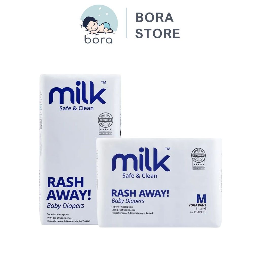 Bỉm Milk thuần chay siêu mềm mỏng, thấm hút tốt, chống hăm cho bé