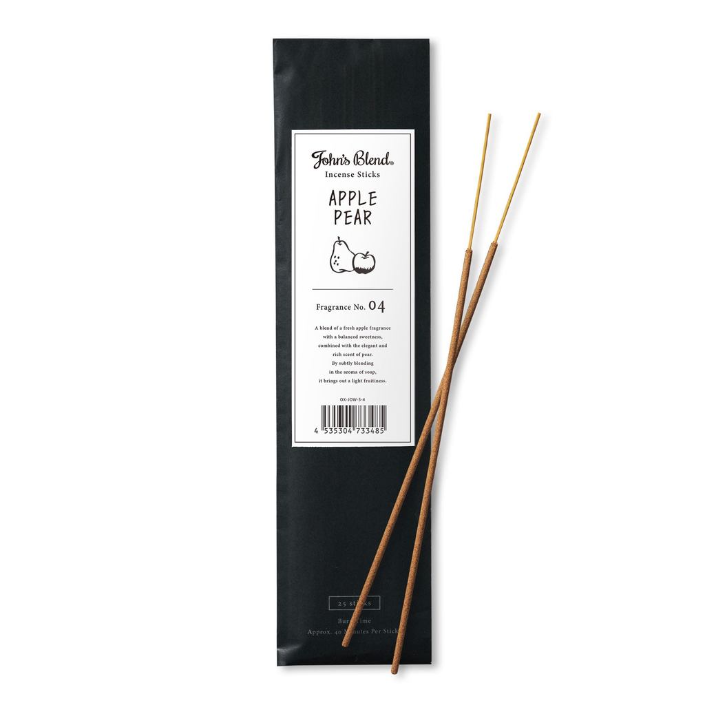 John's Blend Incense Sticks 25pcs - Apple Pear, Musk Jasmine, Musk Kinmokusei, Musk Sabon, White Mus