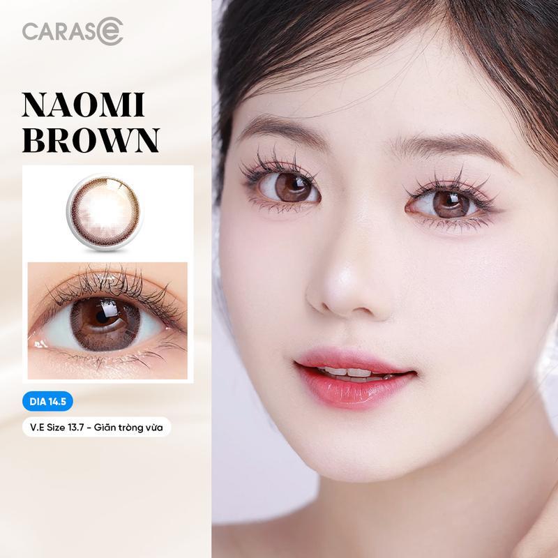 Kính Áp Tròng CARASE 1 chiếc 10H 3 Tháng NAOMI BROWN  Màu Nâu Gỗ Trầm  - 1 bên mắt