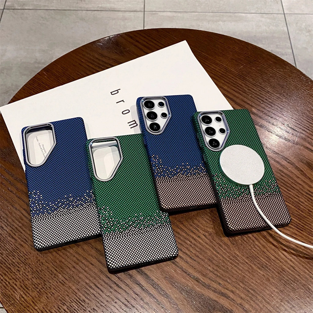 S25 + Vỏ Sang Trọng Cho Samsung Galaxy S25 Plus S25 S24 S23 Ultra Ốp Điện Thoại Sợi Carbon Kevlar Họ