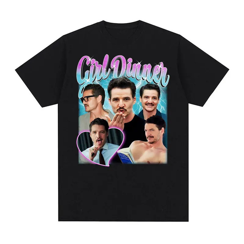 26 Pedro Pascal Girls Áo thun mát mẻ Đồ họa ngộ nghĩnh và đẹp tay ngắn Cotton ngoại cỡ