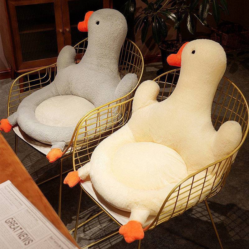 Big White Geese Cushion Office Long-Sitting One-Piece Chair Cushion Back Cushion Integrated Computer