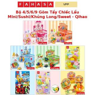 Bộ 4/5/6/9 Gôm Tẩy Chiếc Lẩu Mini/Sushi/Khủng Long/Sweet - Qihao