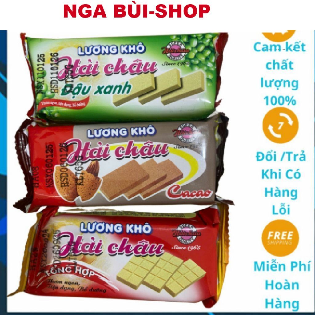 ( GIÁ SỈ ) (COMBO 10 GÓI) Lương khô Hải Châu loại 1, lương khô Hải Châu 65g, lương khô ca cao đậu xa