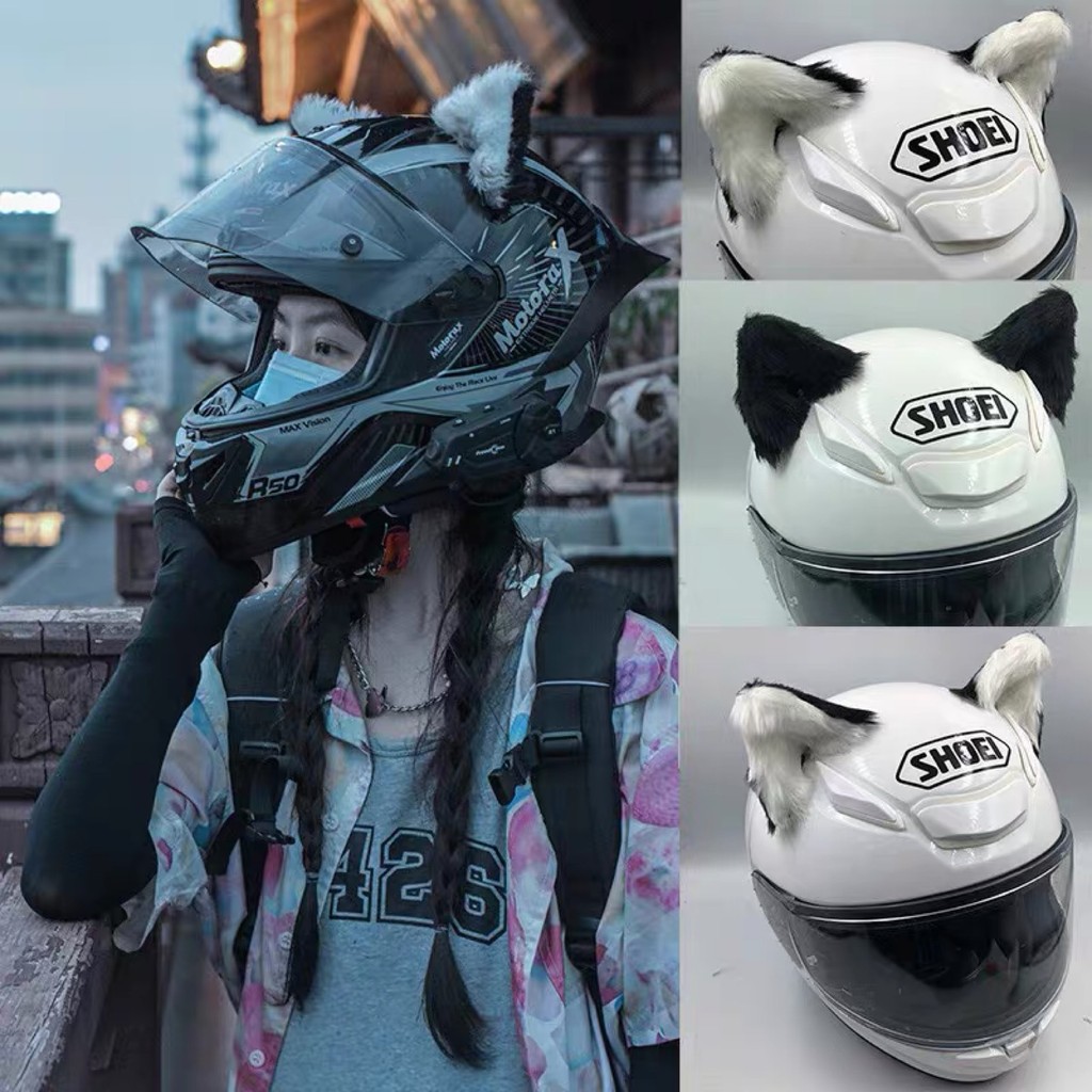【Ready Stock】 Electric Bicycle Helmet Decorations Cat Ears Motorcycle Electric Bicycle Helmet Access