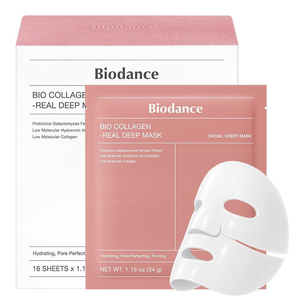 BIODANCE Bio-Collagen Real Deep Mask, Hydrating Overnight Hydrogel Mask, Pore Minimizing, Plumping, 