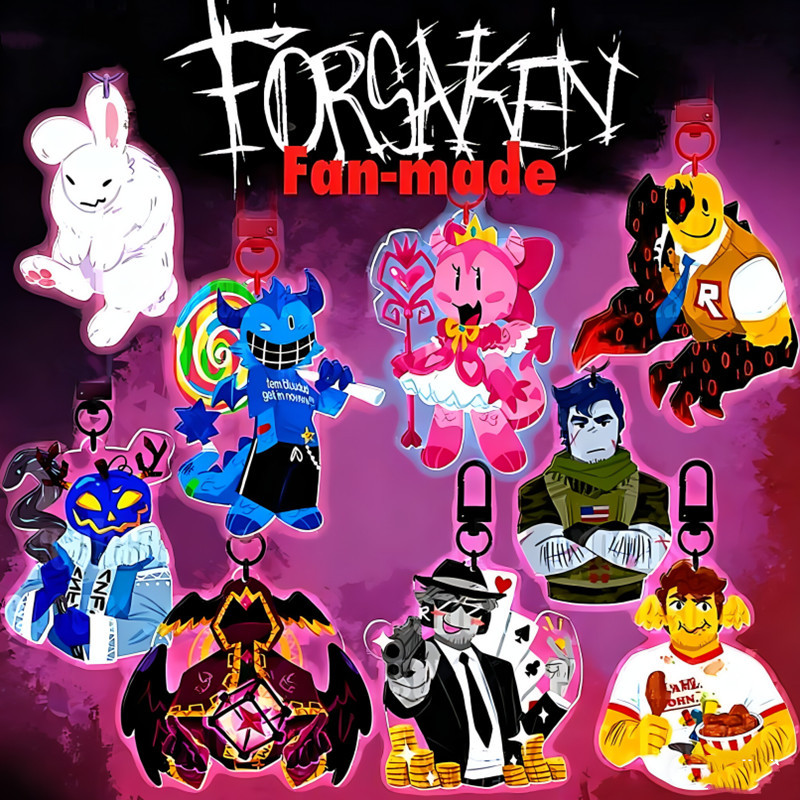 Forsaken Acrylic Keychain | Bluudud, Pr3tty princess, John Doe, Chance, Guest 1337, Shedletsky, Taph