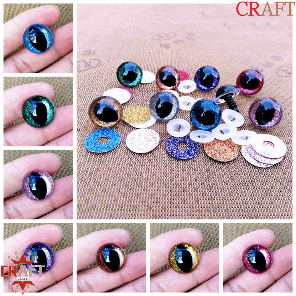 CRAFT Mắt An Toàn Cho Amigurumi, Mắt Thú Nhồi Bông 12 Mm Mắt An Toàn Cho Móc, 3D DIY Nhựa An Toàn Mắ