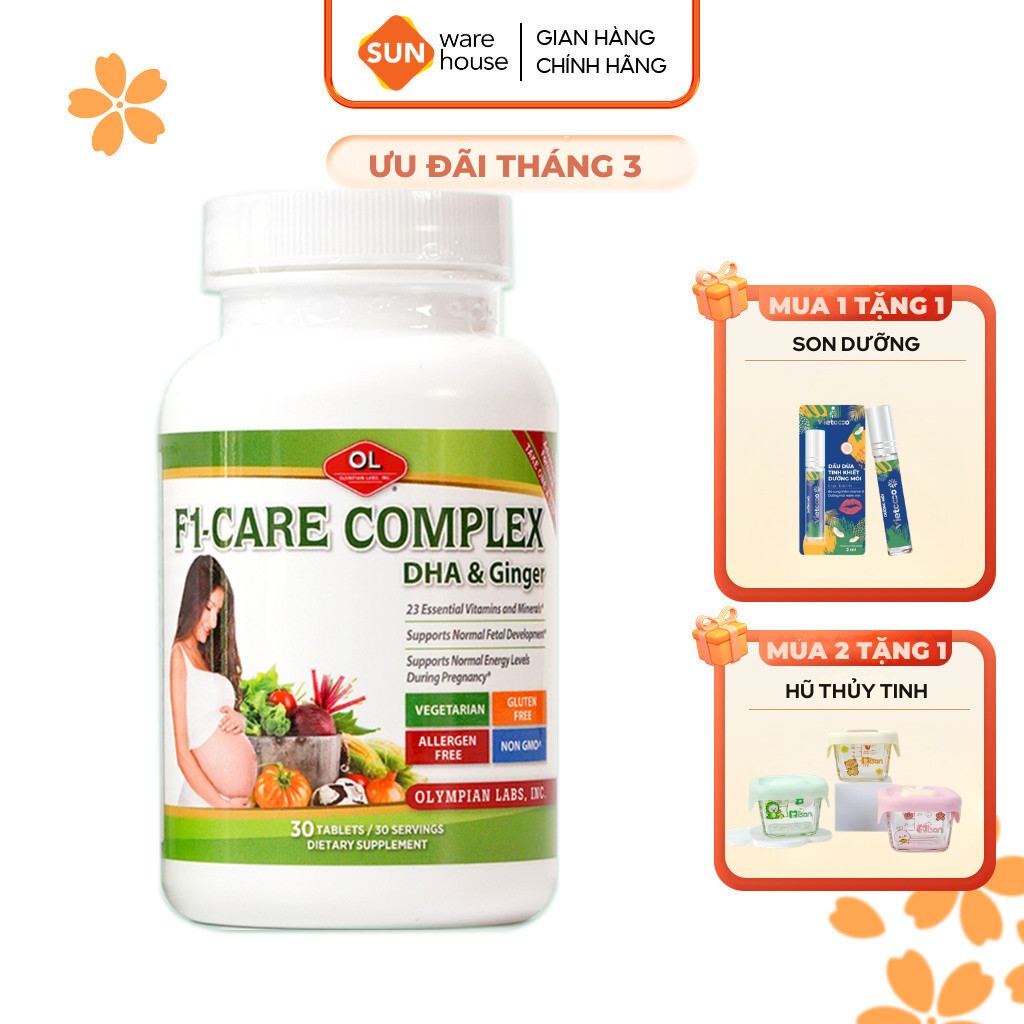 Viên Uống Cho Bà Bầu Olympian labs F1- Care Complex Bổ Sung Vitamin Tổng Hợp 30 Viên