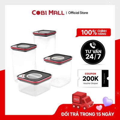 Hộp đựng thực phẩm kín thông minh Smart Seal - Vuông -Nắp khóa thông minh,an toàn,tiện lợi - Neoflam