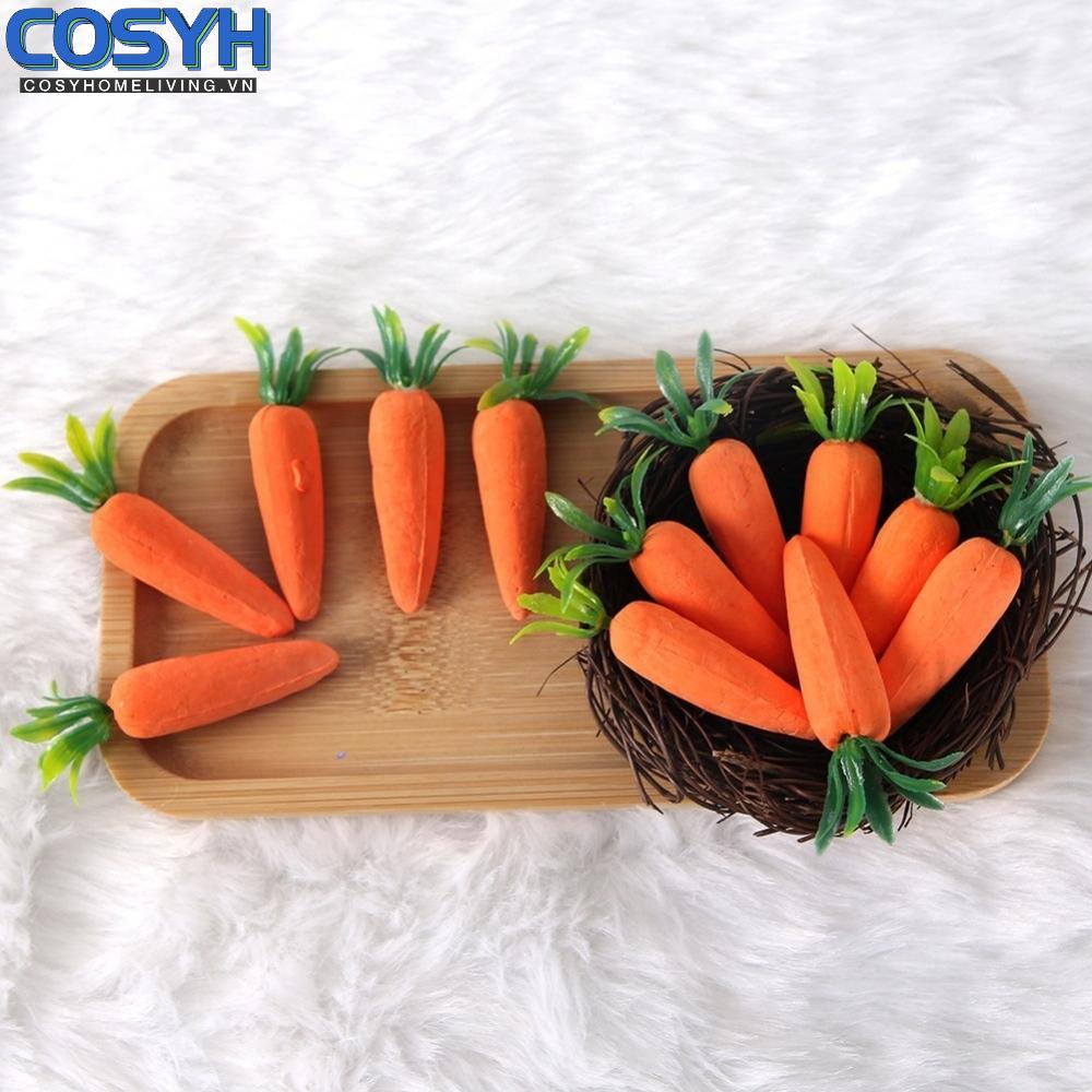 <cosyh>Artificial Carrots Realistic Look Lifelike Detail Foam Body PET Leaves