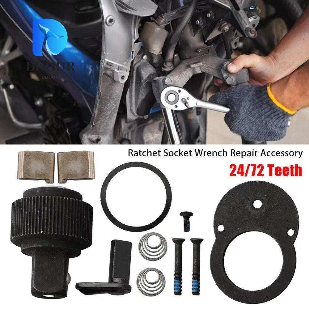DOOUR 1 Bộ Phụ Kiện Sửa Chữa Cờ Lê Ổ Cắm Ratchet, 24 / 72 Răng 1 / 4 "3 / 8" 1 / 2 "Bộ Phụ Kiện Cờ L