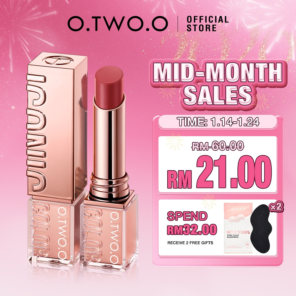 O.TWO.O Cao Cấp Hydrating Satin Son Môi 75% Tinh Chất Nồng Độ Cao 24H Dưỡng Ẩm Lâu Dài