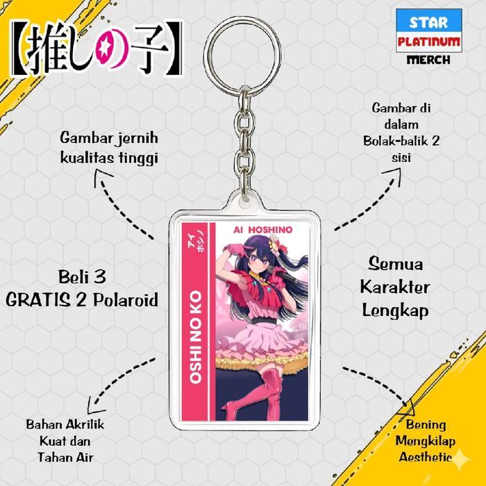 Gantungan Kunci Oshi no Ko - Keychain Oshi no Ko - Ganci Anime - Gantungan Kunci Ai Hoshino - Ruby H