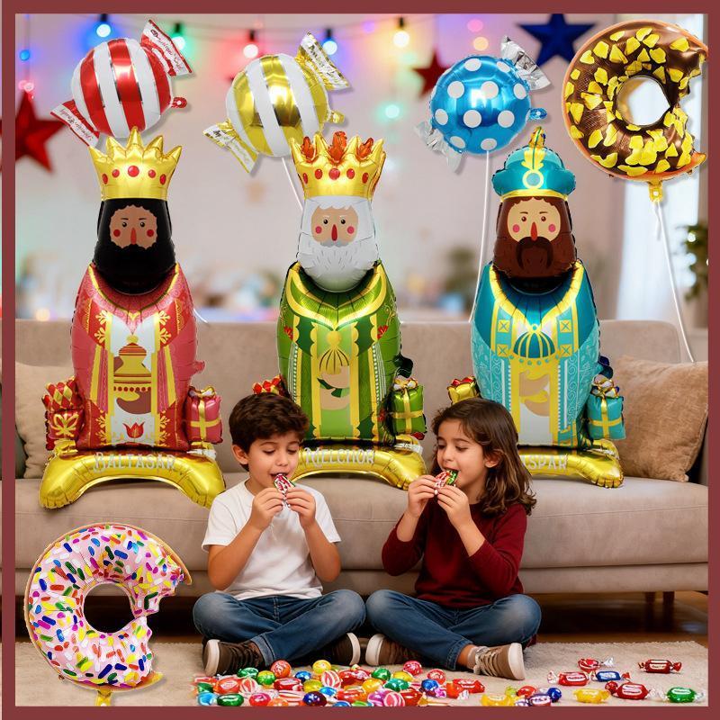 [DT] 3 Chiếc Tây Ban Nha Đứng Vua Nghe Bóng Bay Hoạt Hình Vua Lá Bóng Cho Tiệc Sinh Nhật Giáng Sinh 