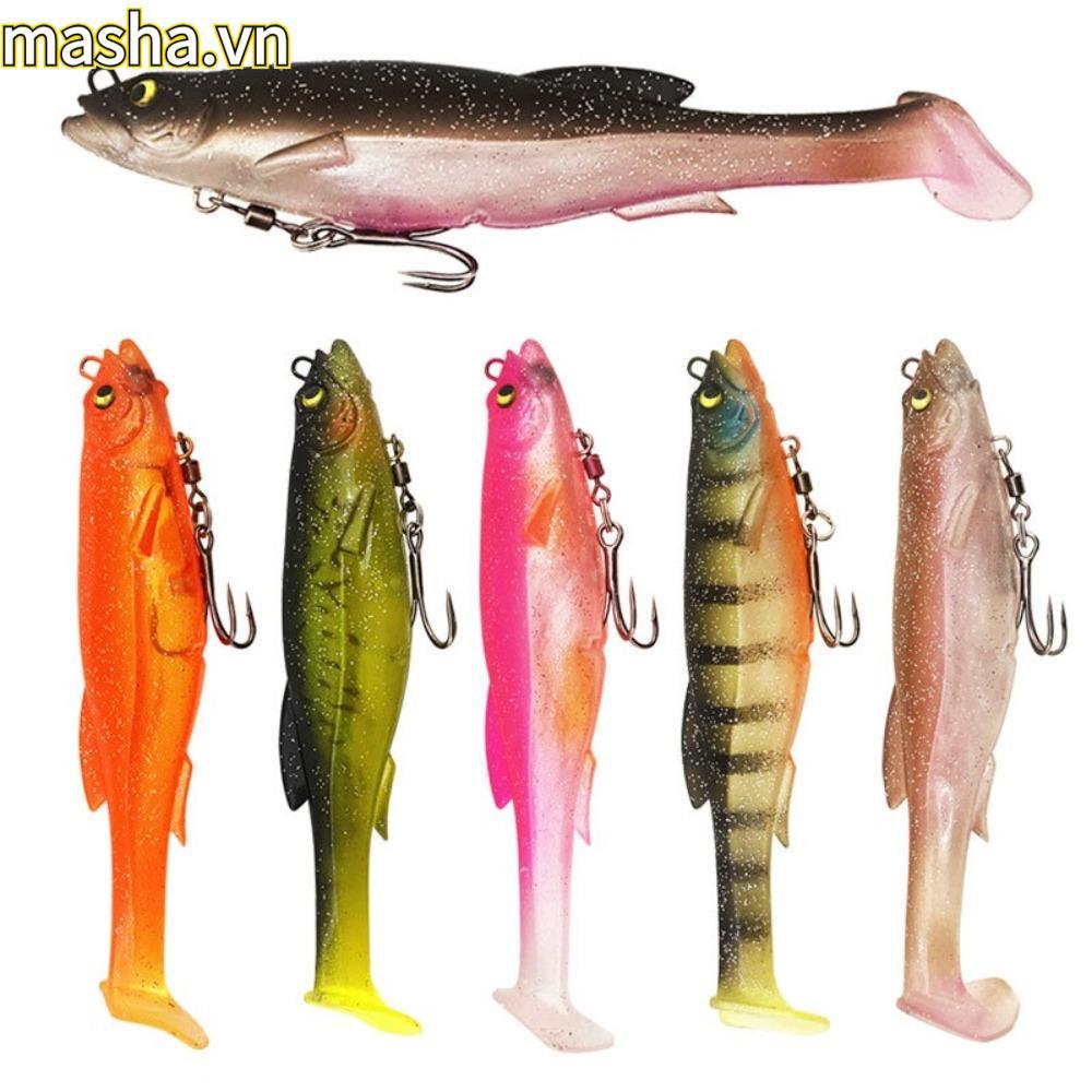 Swim bait nhân tạo 9cm/9g & 12.5cm/21g đuôi T silicon mắt di động, phù hợp câu cá trong nước ngọt và