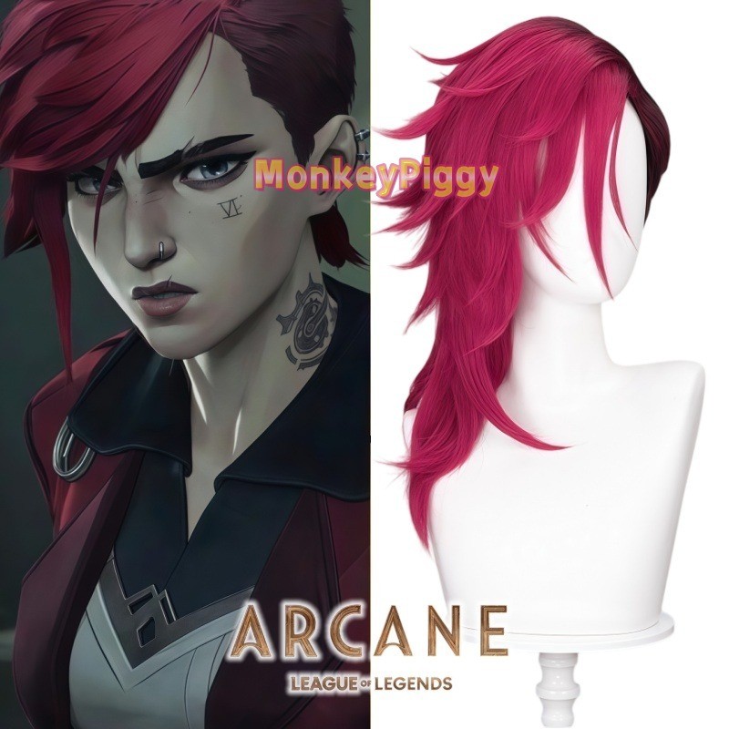 Tóc Giả Cosplay Đỏ Đen cho Anime Roleplay - The Arcane Violet