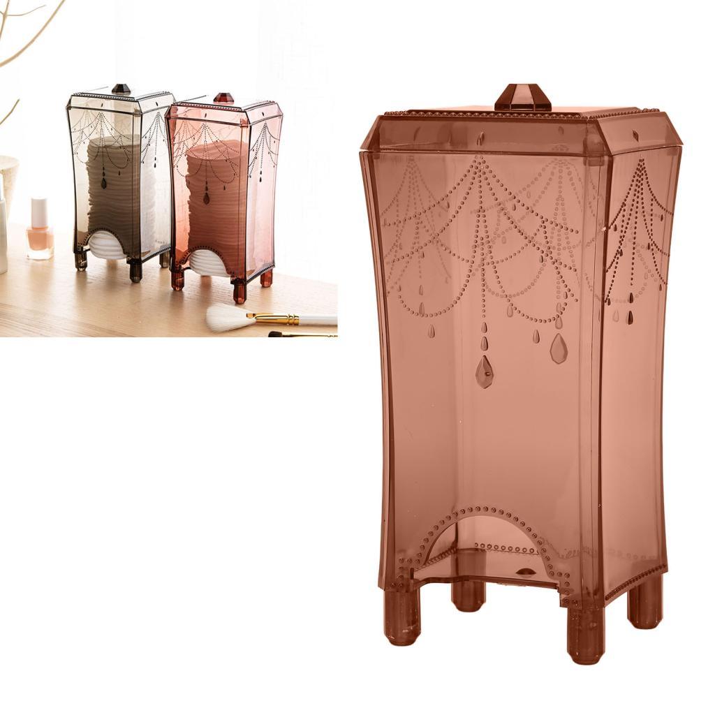 xihoho Pongnas Cotton PAD Holder Hộp đựng tròn trong suốt bằng nhựa ABS bền chắc để trang điểm (Xám 