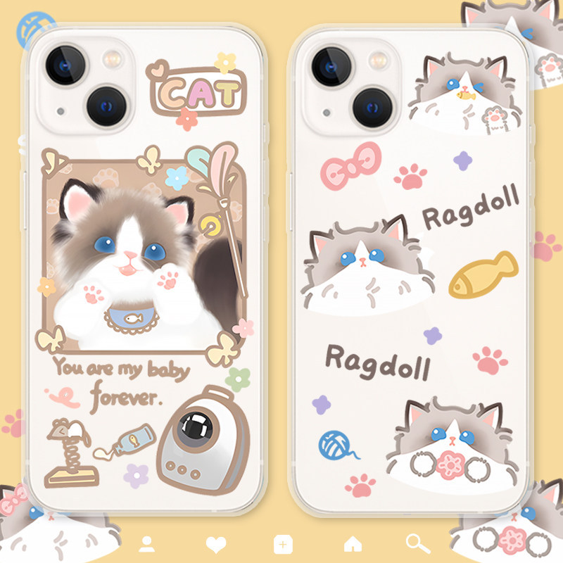 Ốp điện thoại hình mèo Muppet dễ thương iPhone16pro Thích hợp cho Apple 17 Xiaomi 15 Vỏ bảo vệ Phim 