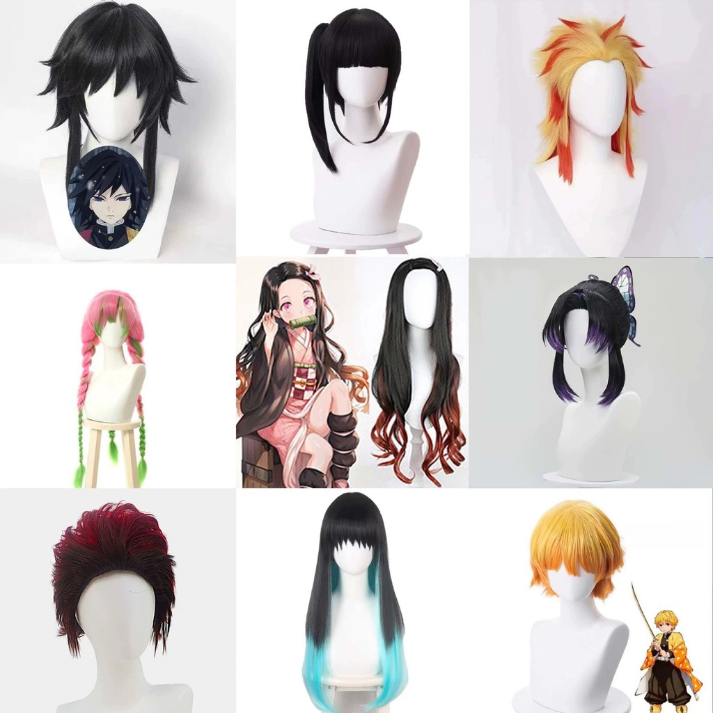 Bộ tóc giả cosplay Tokito Muichiro Demon Slayer - Full bộ mũ và phụ kiện
