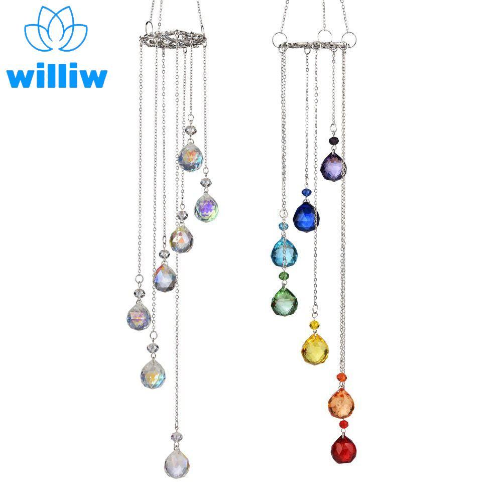 [WILILLIAW] Sun Catcher Crystal, Rainbow Maker AB Color Treo Crystal, Mặt dây chuyền kính màu bảy mà