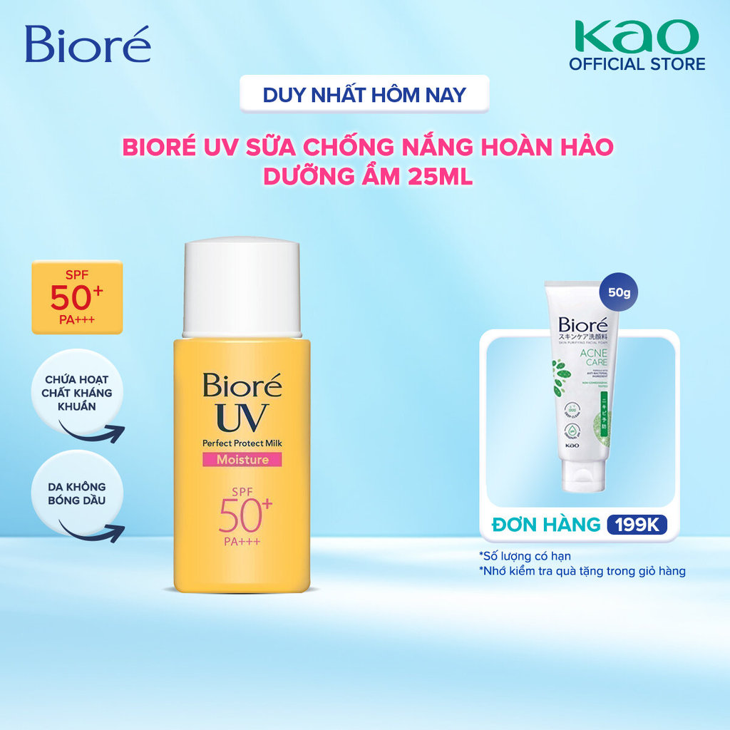 Biore Sữa Chống Nắng Bảo Vệ Hoàn Hảo DƯỠNG ẨM Biore UV SPF50+/PA+++ 25ML