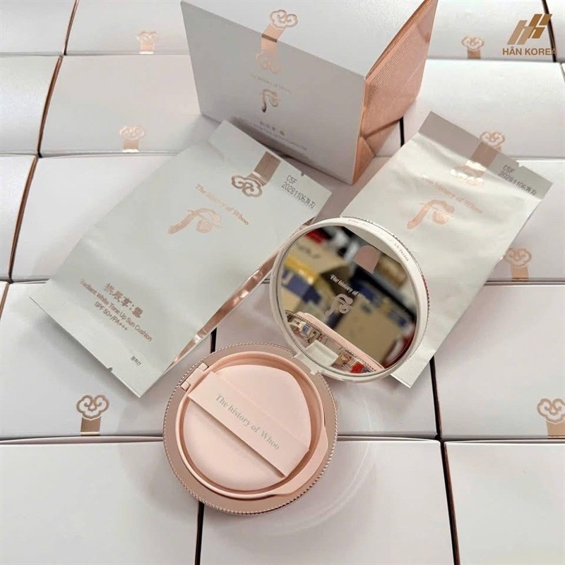 Set Phấn Nước Whoo Seol Radiant White Tone Up Sun Cushion  gồm 1 cushion + 2 refill (tone 21 ~ cho d