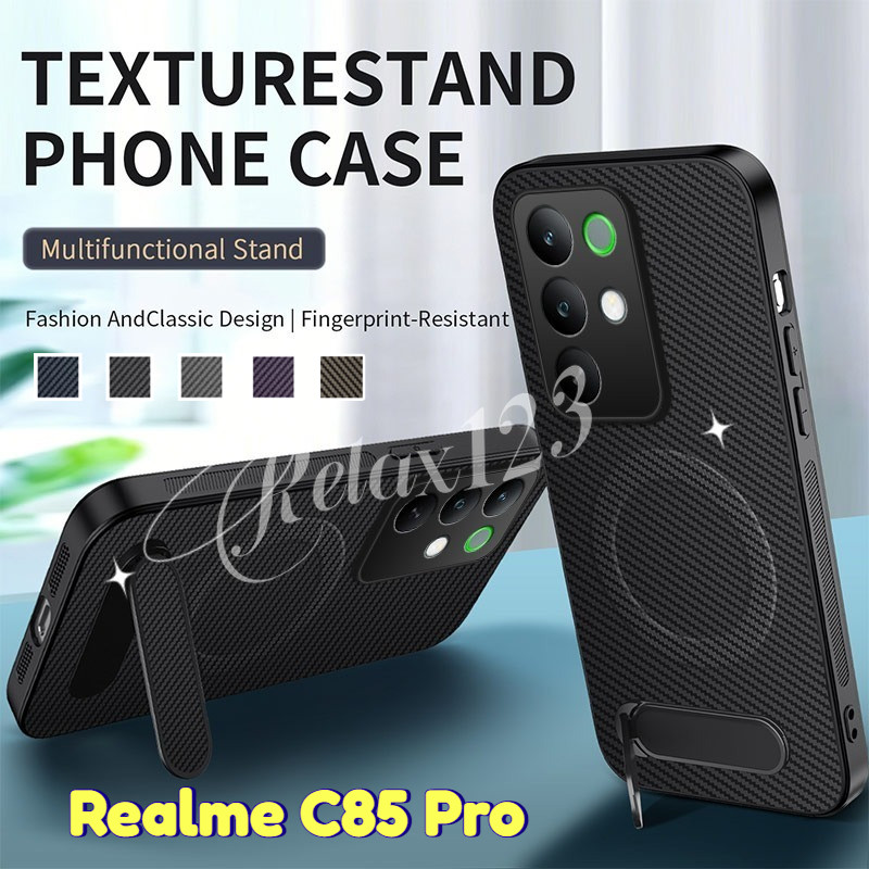 Dành Cho Realme C85 Pro 4G Sợi Carbon Phong Cách Đơn Giản Từ Tính Ốp Lưng Điện Thoại Realme C85 C85P