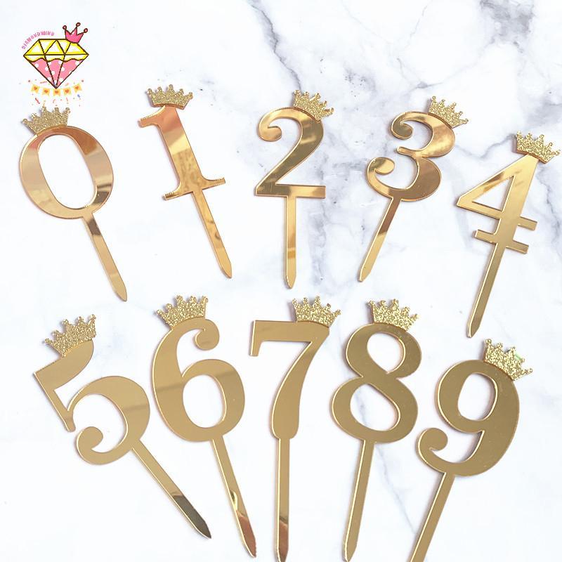 [DIAMONDWIND] Digital Crown Plug-in Cake Plug-in Trang trí bánh sinh nhật đa phong cách Đồ dùng tiệc