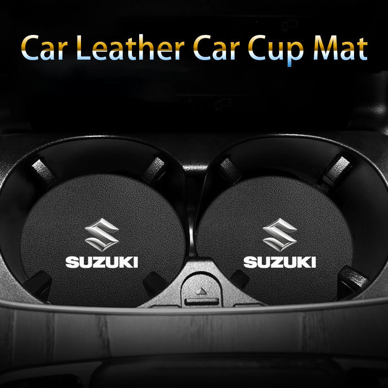 2 Chiếc Xe Cốc Giá Đỡ Thảm Chống Trơn Trượt Sợi Nhỏ Da Cà Phê Nước Giải Khát Cốc Thảm Cho Suzuki Rai