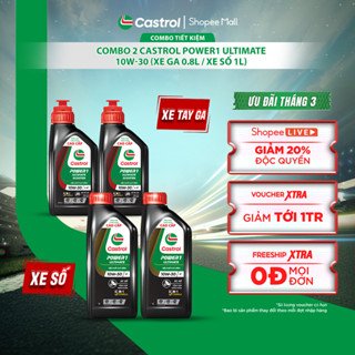 [BST Bác tài công nghệ] COMBO 2 Dầu nhớt xe máy Castrol POWER1 ULTIMATE 10W-30 (0.8L/1L)