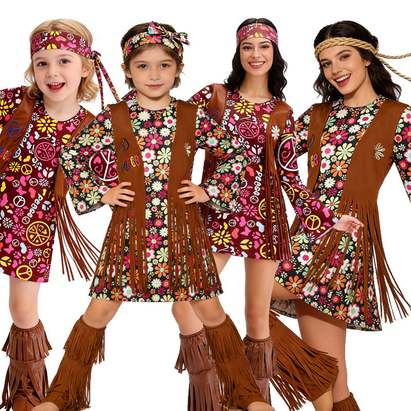 Trang phục Hippie Hippie Hippie Trang phục biểu diễn Hippie Trang phục Halloween Trang phục hóa tran