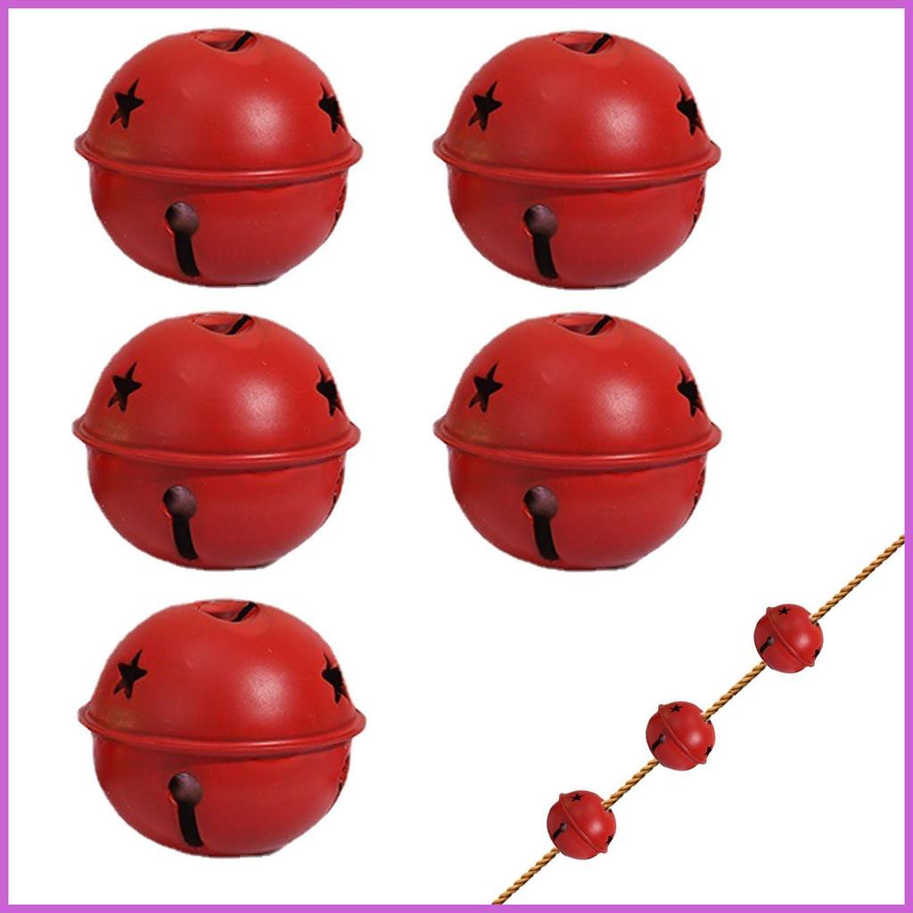 Jingle Bells Đồ trang trí cây thông Noel Vintage Rustic Jingle Bells 5 chiếc Chuông mộc mạc có âm th
