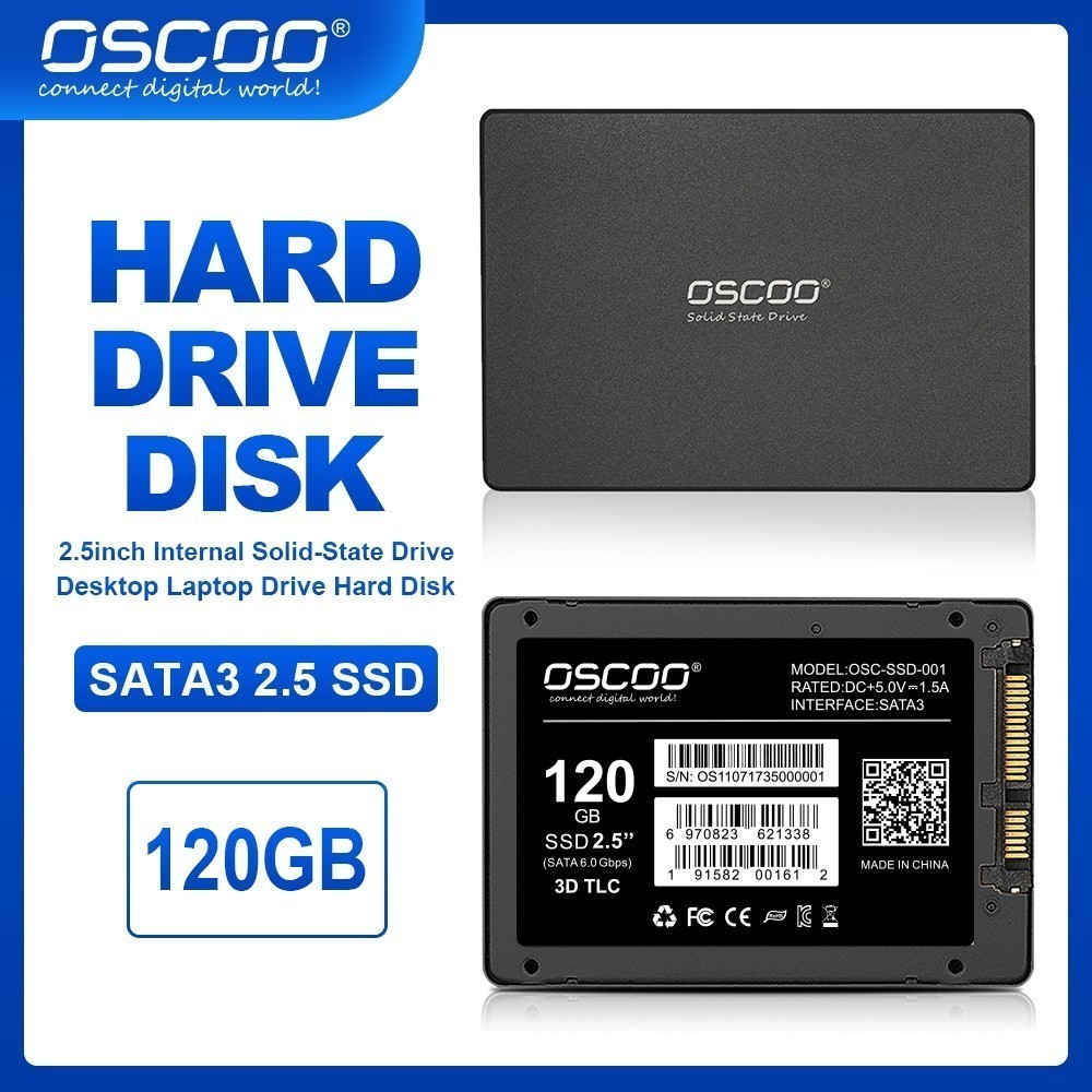Ổ cứng SSD OSCOO 120GB chuẩn SATA3 6Gbps 2.5" 3D NAND Flash - Bảo hành 24 tháng
