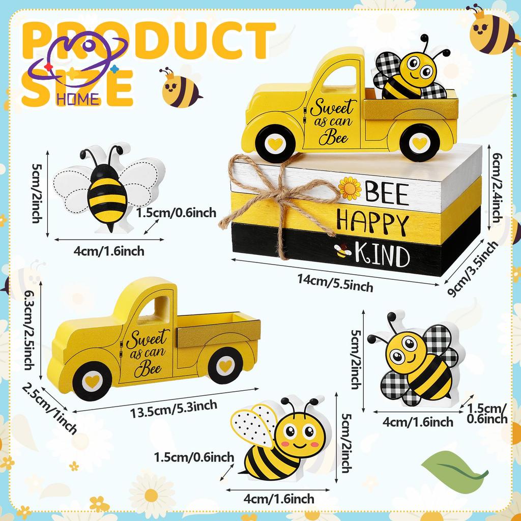 [mayhome] 7 Cái Biển hiệu bàn gỗ ong Trang trí ong {TH}