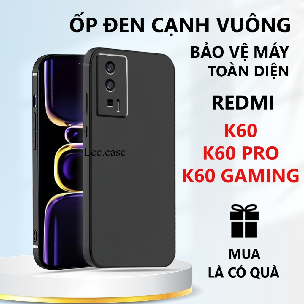 Ốp lưng TPU đen Redmi K60/ K60 PRO/ K60 ULTRA cạnh vuông, bảo vệ máy toàn diện-Lee.case