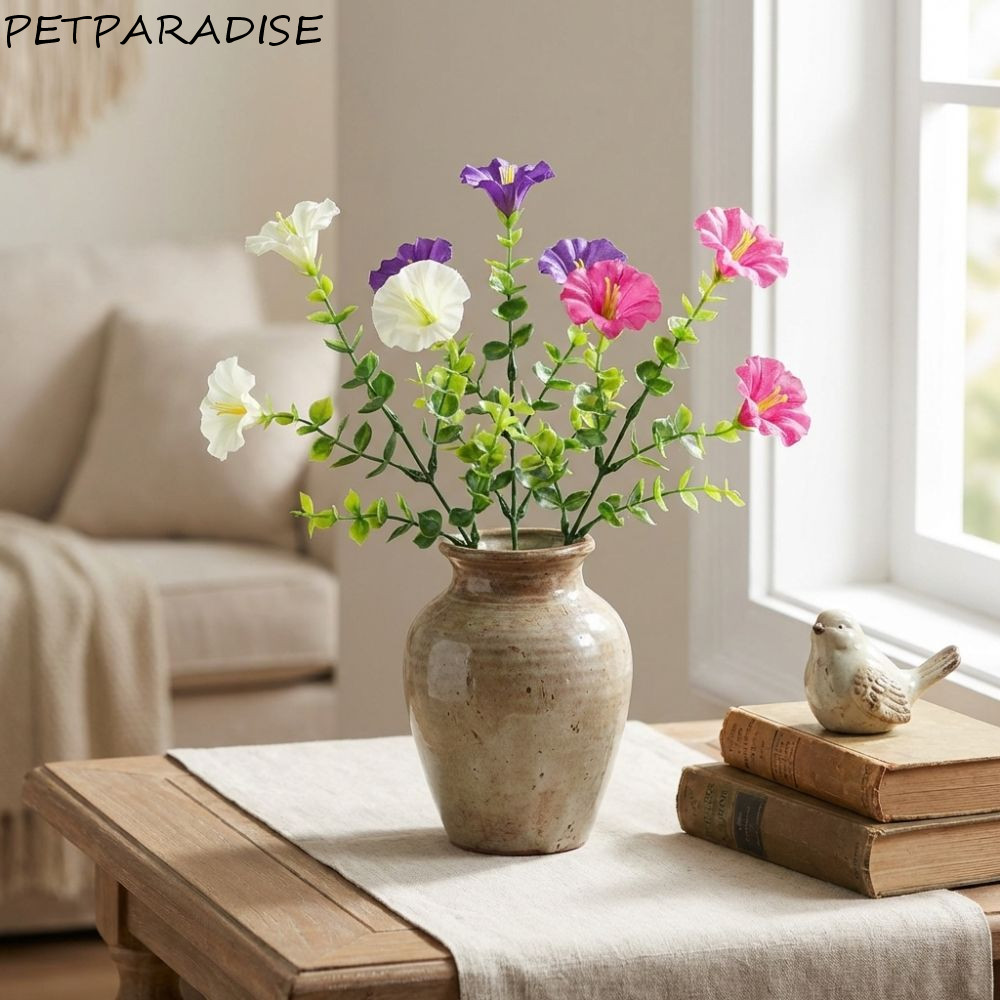 PETPARADISE Morning Glory Branch, Màu sắc rực rỡ Chống tia cực tím Nhân tạo Morning Glory Flowers, C