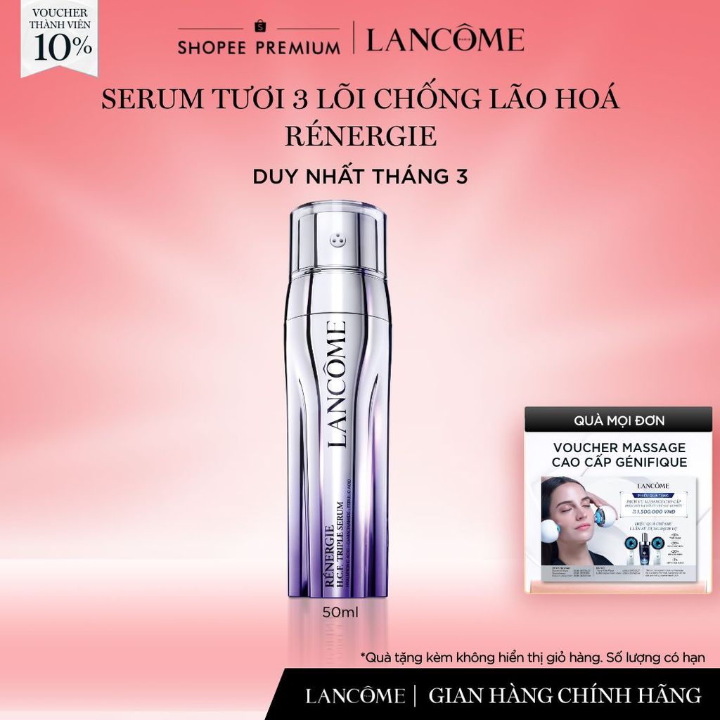 Dưỡng Chất (Serum) Tươi 3 Lõi Ngăn Ngừa Lão Hóa Lancome Renergie Triple 50ml