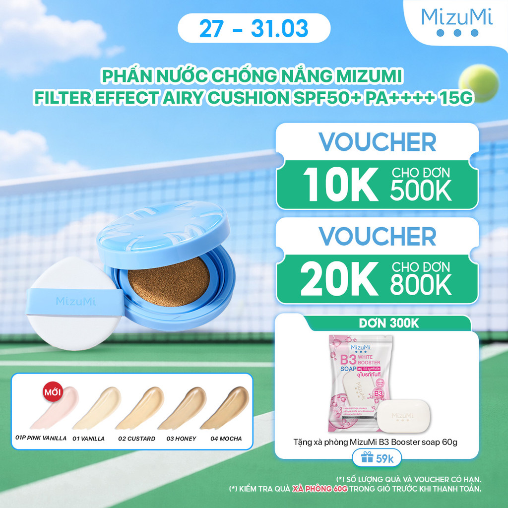 Phấn nước chống nắng MizuMi Filter Effect Airy Cushion SPF50+ PA++++ 15g