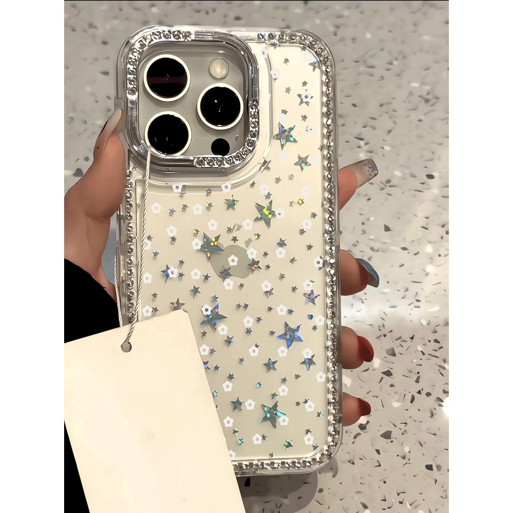 Chấm tròn trắng sữa Đối với iPhone 17PROMAX/15Plus Flash Drill Case 16/14