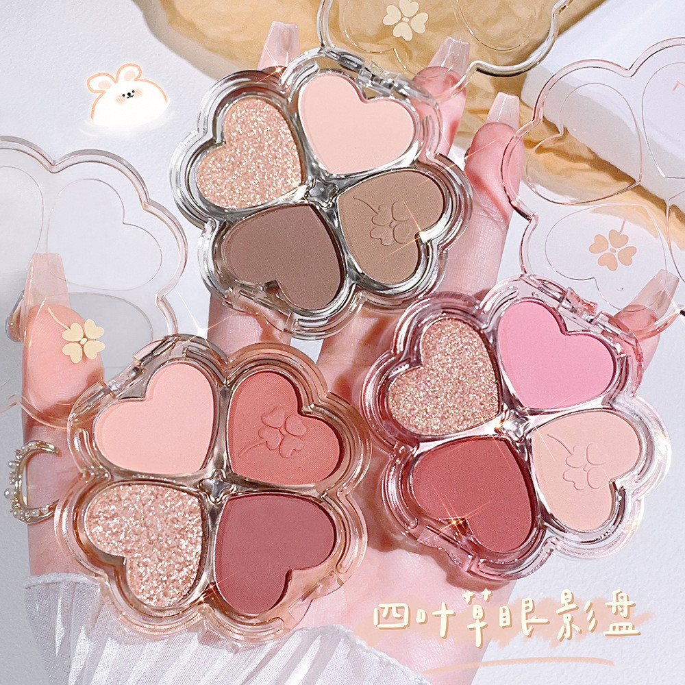 Lucky Four-Leaf Clover Eyeshadow Palette Matte Pearlescent Contouring Blush All-in-One Palette Học s