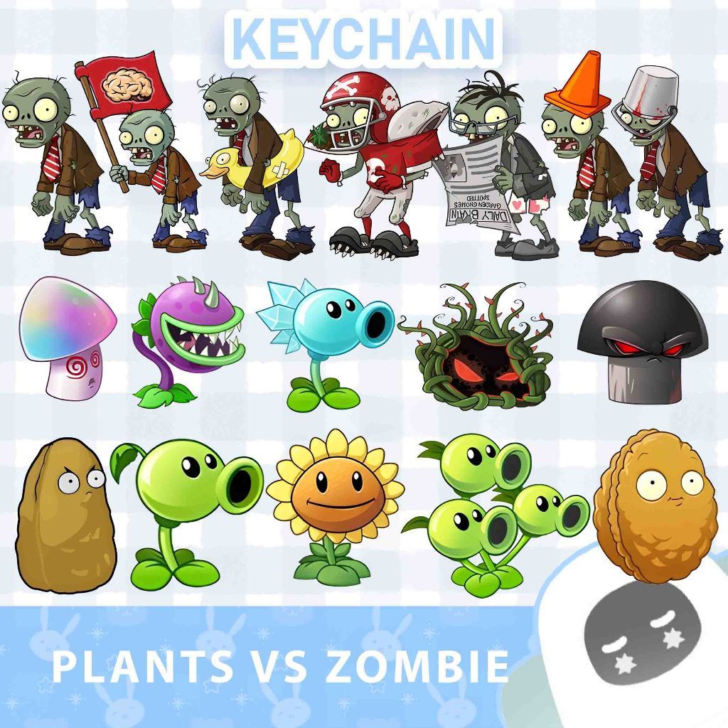 Ganci / Gantungan Kunci Akrilik PLANTS VS ZOMBIE (40+ VARIASI)