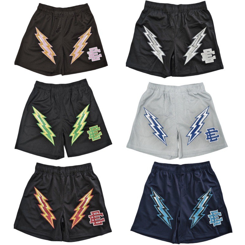 LQMD Eric Emanuel Lightning sports shorts for men, summer quarter-length pants, mesh breathable loos