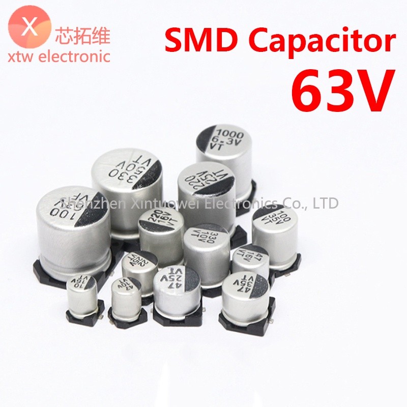 (5 Cái) Tụ Điện SMD 63V 10uF 100uF 22uF 220uF 47uF Tụ Điện Điện Phân Nhôm