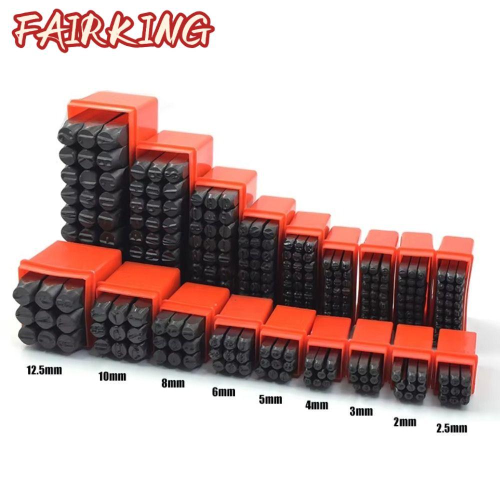 FAIR KING Digital Letter Stamp, Thép Với Chữ Nhựa & Số Tem Punch, Dụng Cụ Đấm 3-12.5 mm Letter Stamp