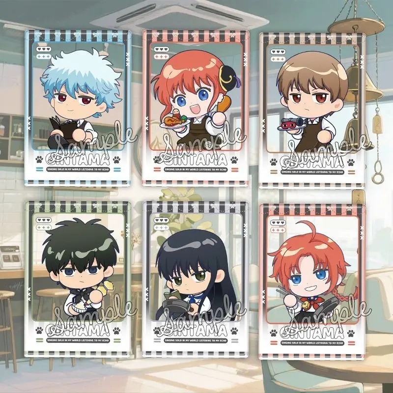 Móc khóa Gintama Anime IToyLand Café card acrylic trong suốt Sakata Gintoki Okita Sougo Hijikata Kag