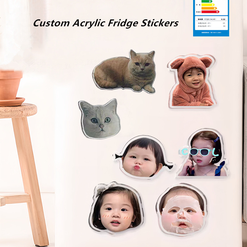 Wholesale Custom Acrylic Refrigerator Sticker Cute Children Pet Star Figures Photos Fridge Magnets A