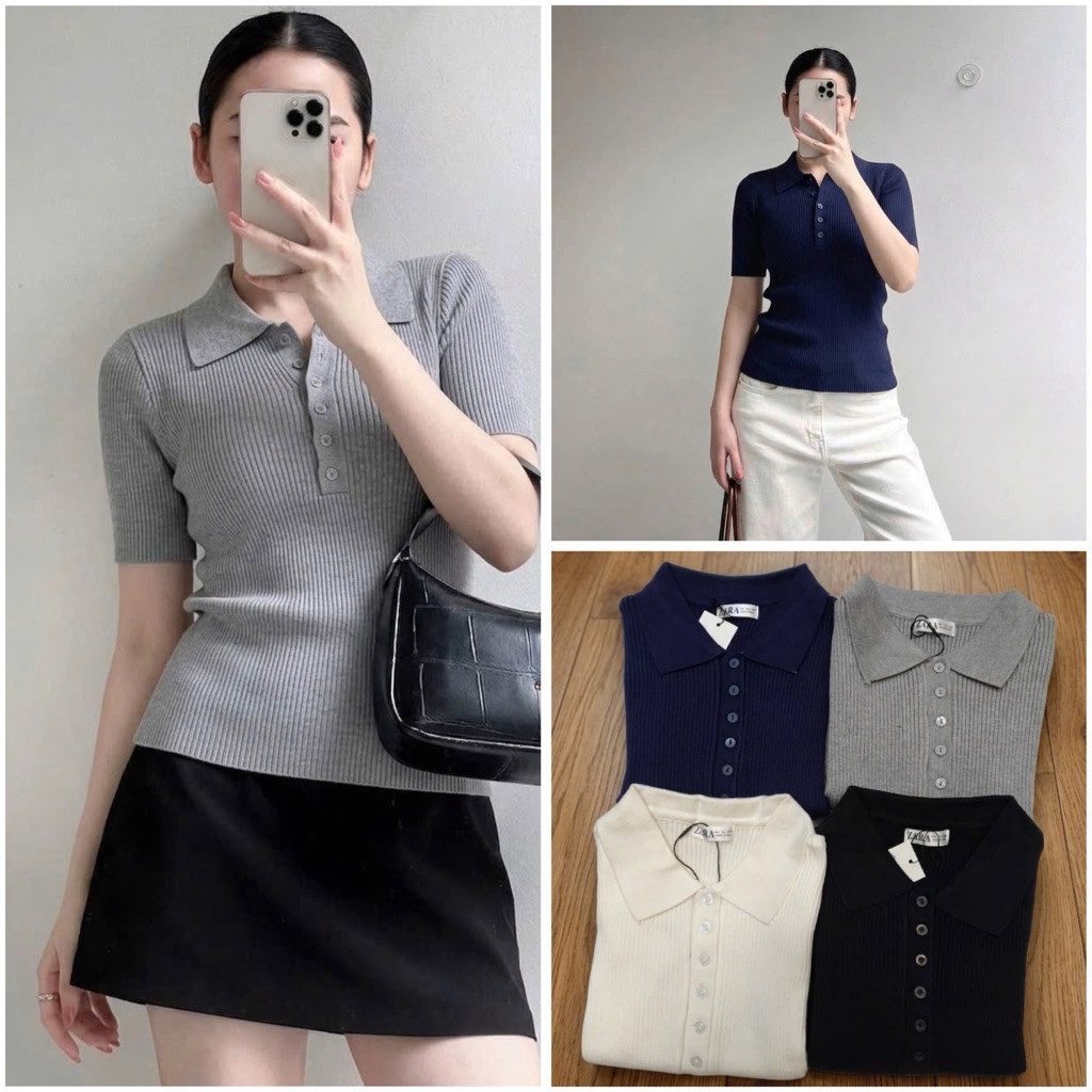A566-Áo len tăm dệt kim có cổ hàng nhà máy đủ tem 4 màu Kho sỉ Mai Linh | BigBuy360 - bigbuy360.vn